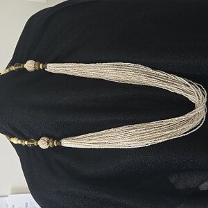 Elegant Cream Beaded Necklace